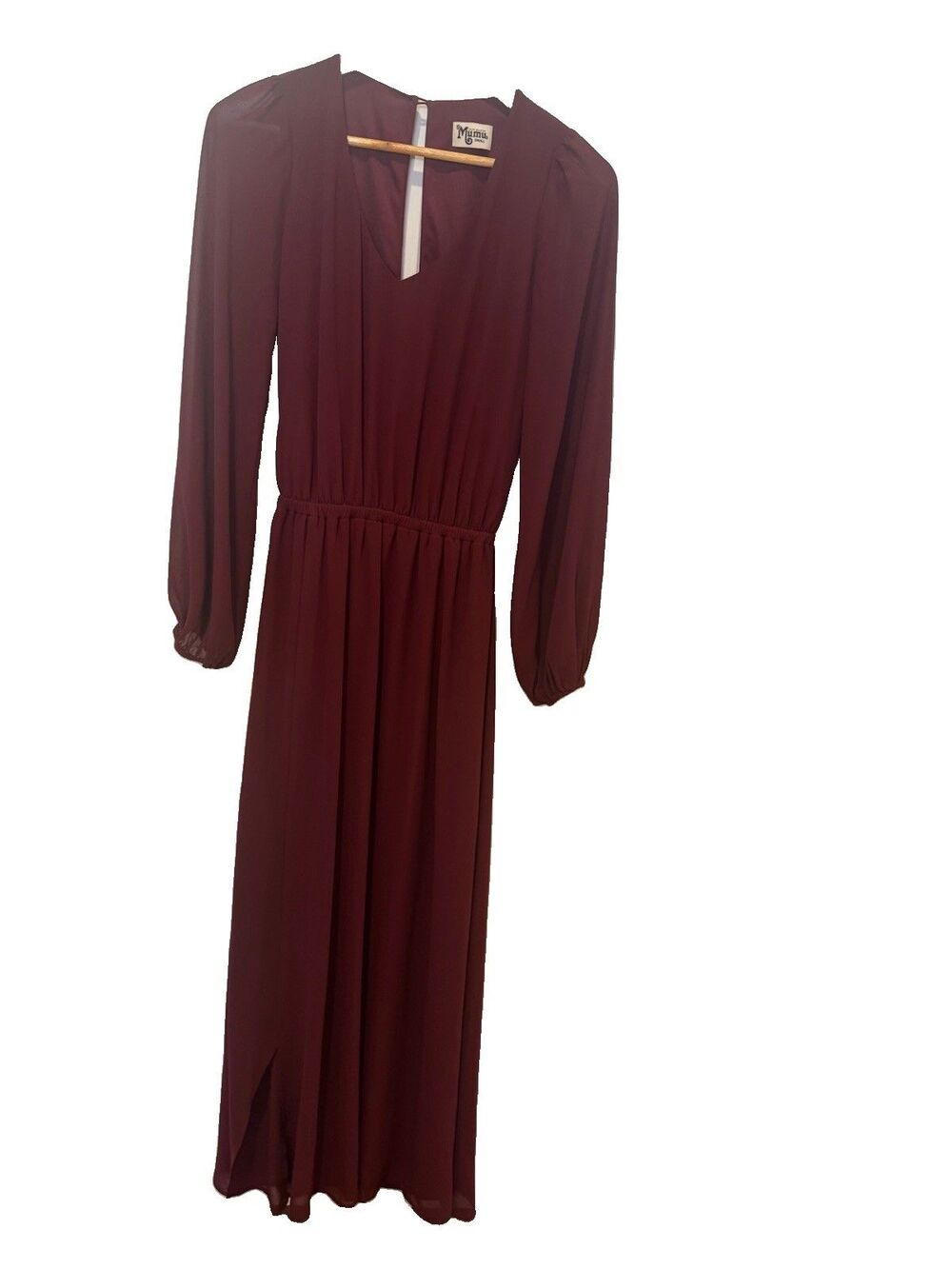 Show Me Your Mumu Dress Womens Small Burgundy Wine Long Emily Maxi Bridesmaid